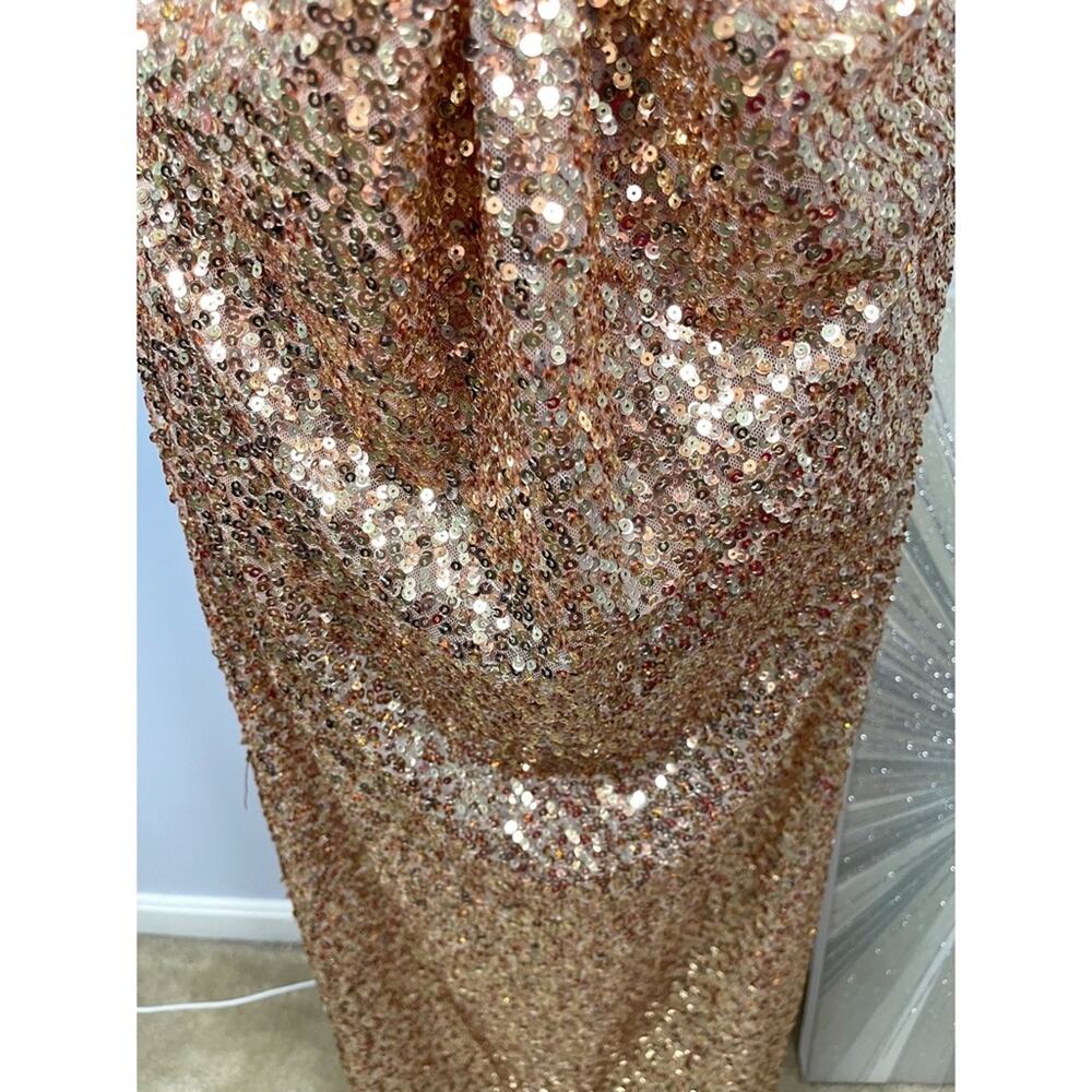 NWT Bronx and Banco SOL Elegant Gold Sequin Evening Gown - Picture 13 of 15